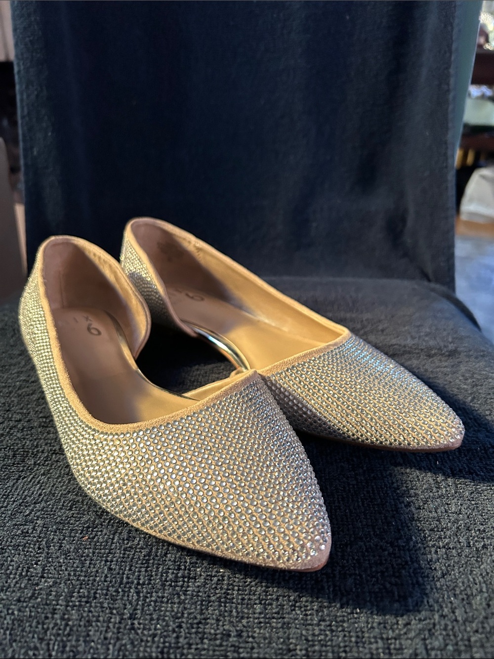 Mix No. 6 Irela All Over Rhinestone Sparkle Pointed Toe Flats NWOT